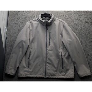 Propel Softshell Scola Jacket Mens XXL Gray Mesh Lined Zip Pockets Packable Hood